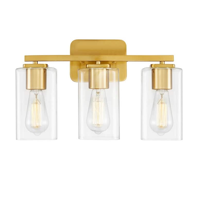 KAWOTI 3-light Modern Bathroom Vanity Lights with Glass Shades