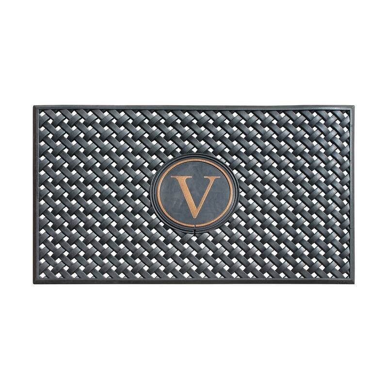 A1HC 100% Pure Rubber Monogrammed Front Door Mat 24" x39" Indoor Outdoor Doormat