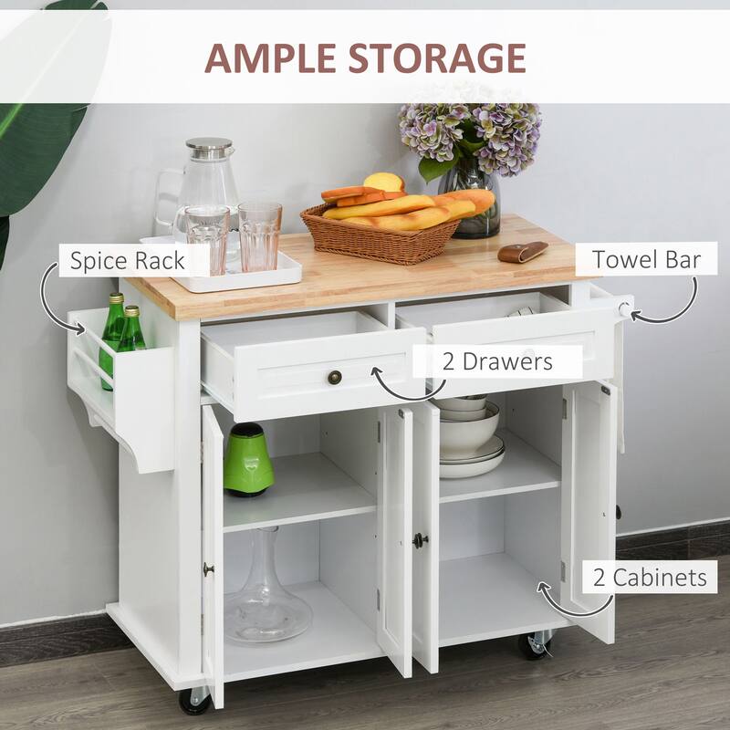 Modern Rolling Kitchen Island Cart