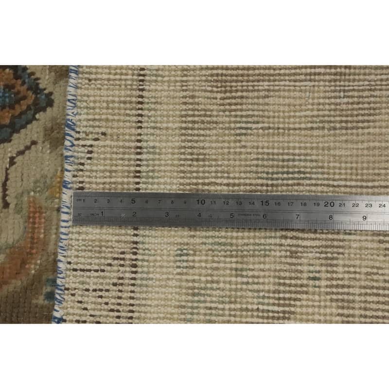 Hand Knotted Oriental 100% Wool Carpet Traditional Floral Greys & Charcoal Tabriz Area Rug - 9' 5'' X 6' 5''