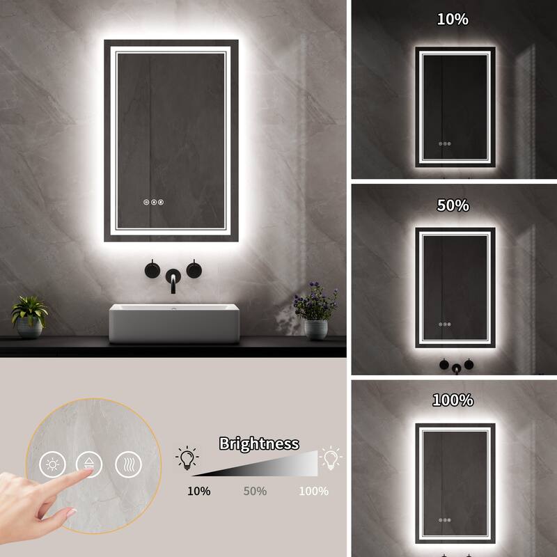 Modland Small Size LED Bathroom Mirror Back & Front Lighted Anti-Fog