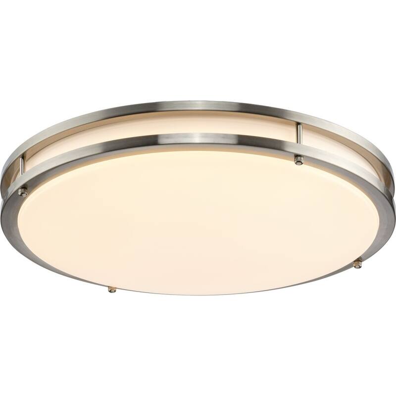 Abide Collection 5-CCT Integrated LED Brushed Nickel Contemporary 17.7" Large Flush Mount Light - 17.7 in x 17.7 in x 3.2 in