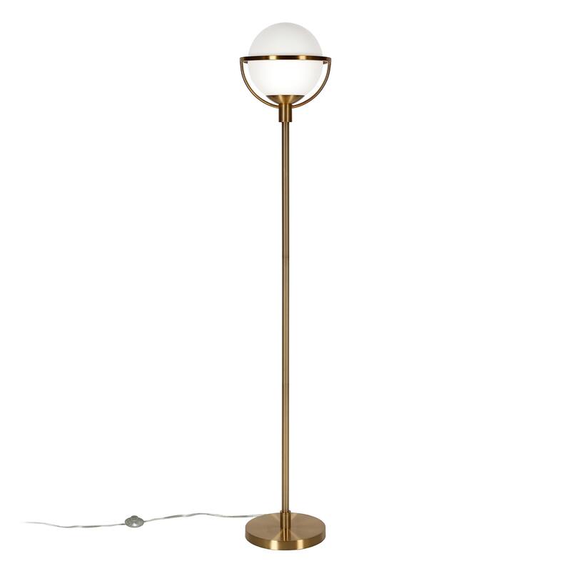 Cieonna Brass Globe and Stem Floor Lamp
