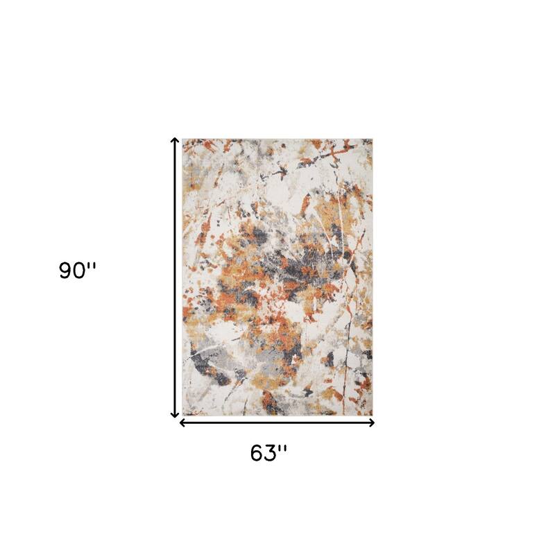 HomeRoots Abstract Modern Rectangle Area Rug