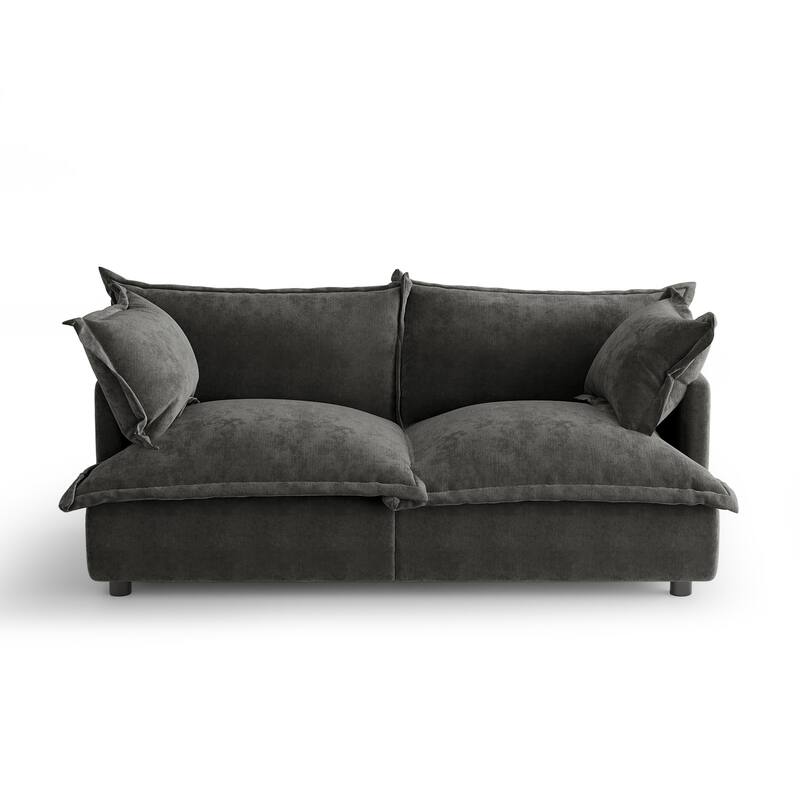 80"W Upholstered Chenille Comfy Cloud Couch Modular Sectional Sofa