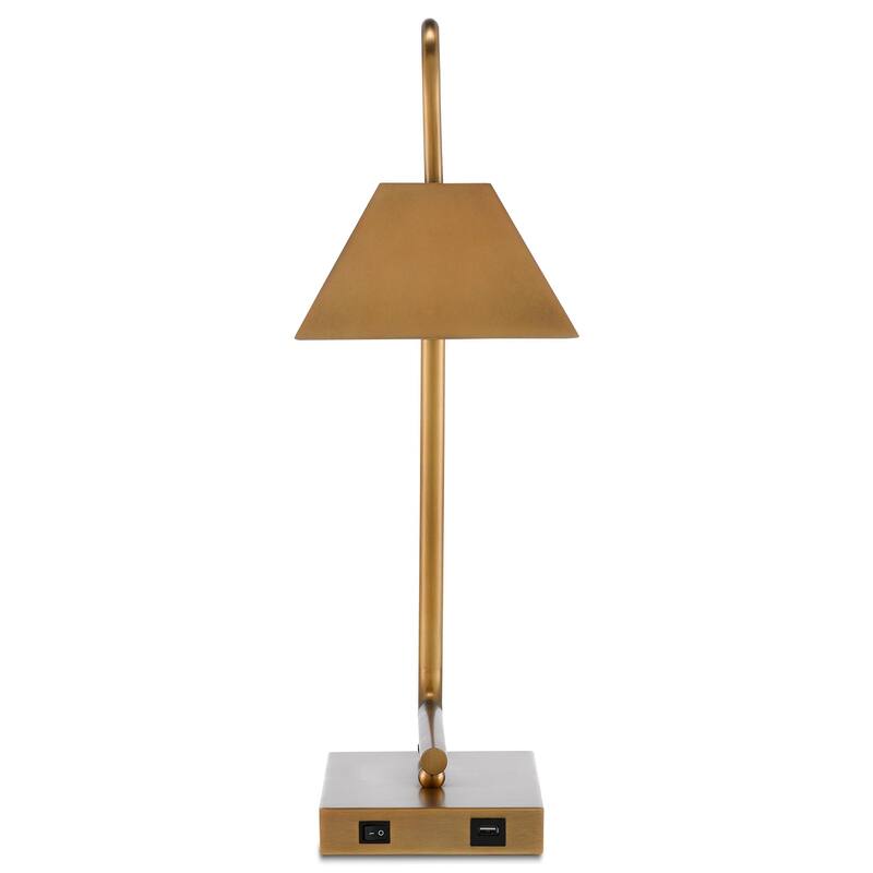 Currey & Company Hoxton Brass Table Lamp - 22.5"h x 7.25"w x 16.75"d