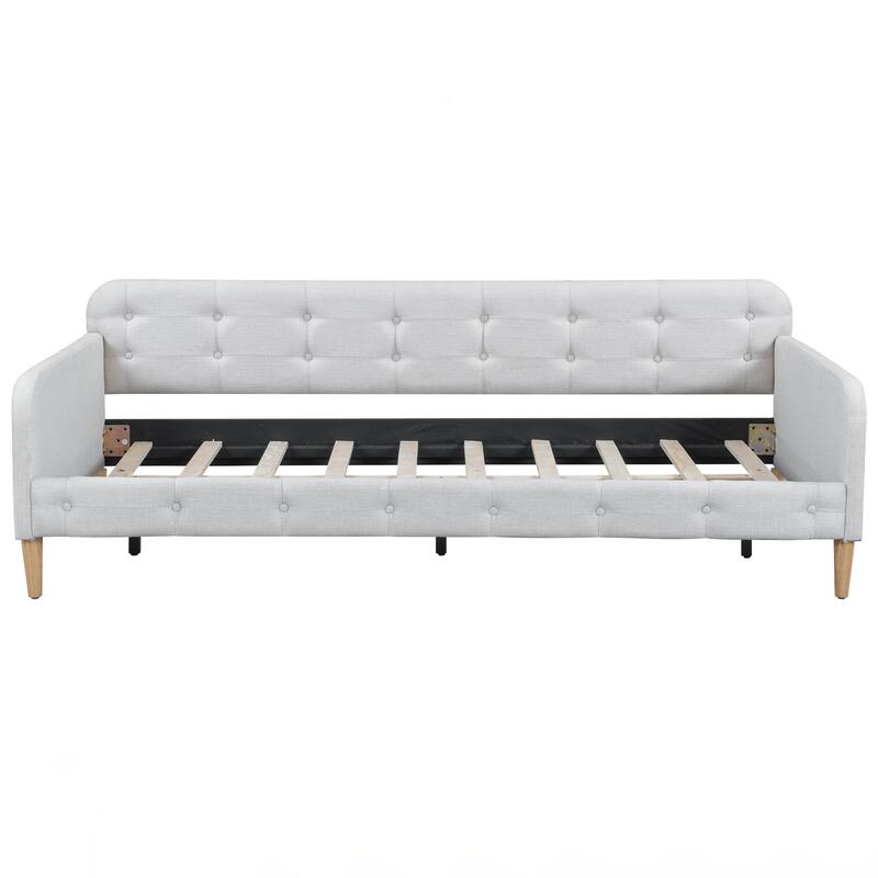 Twin Size Upholstered Daybed with 4 Support Legs