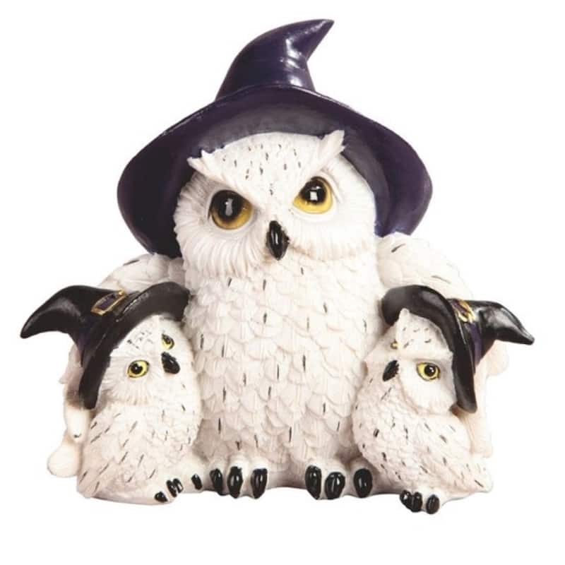 Q-Max 5.25"W Owl Family of 3 Statue Fantasy Decoration Figurine