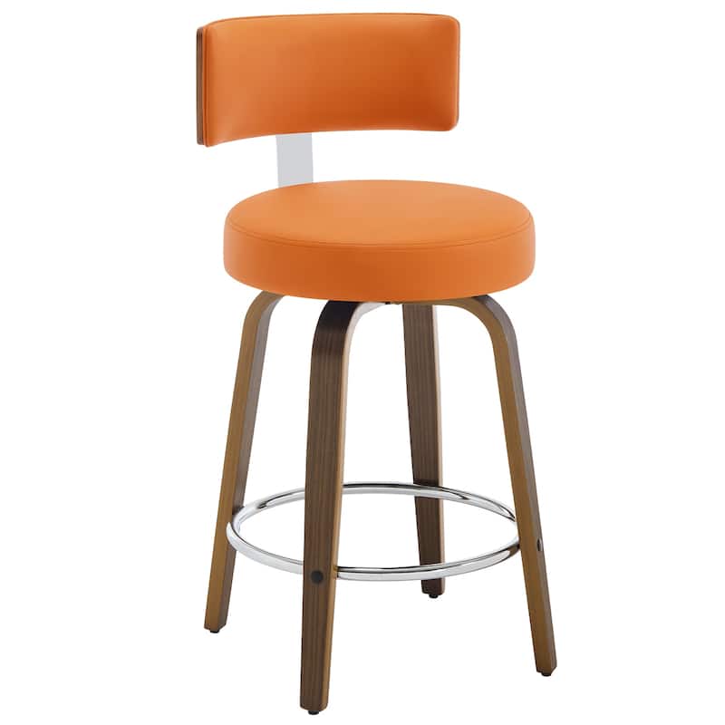 Upholstered Wood Swivel Bar/ Counter Stools, Set of 3
