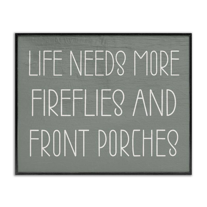 Stupell Fireflies & Front Porches Framed Giclee Art Design By Lil' Rue - 14 x 11 - Black