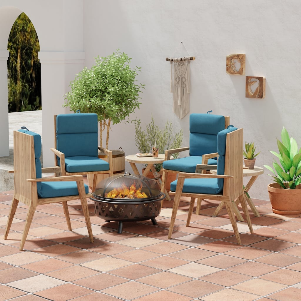 22" x 44" Outdoor Chair Cushion with Ties and Loop - 44'' L x 22'' W x 4'' H