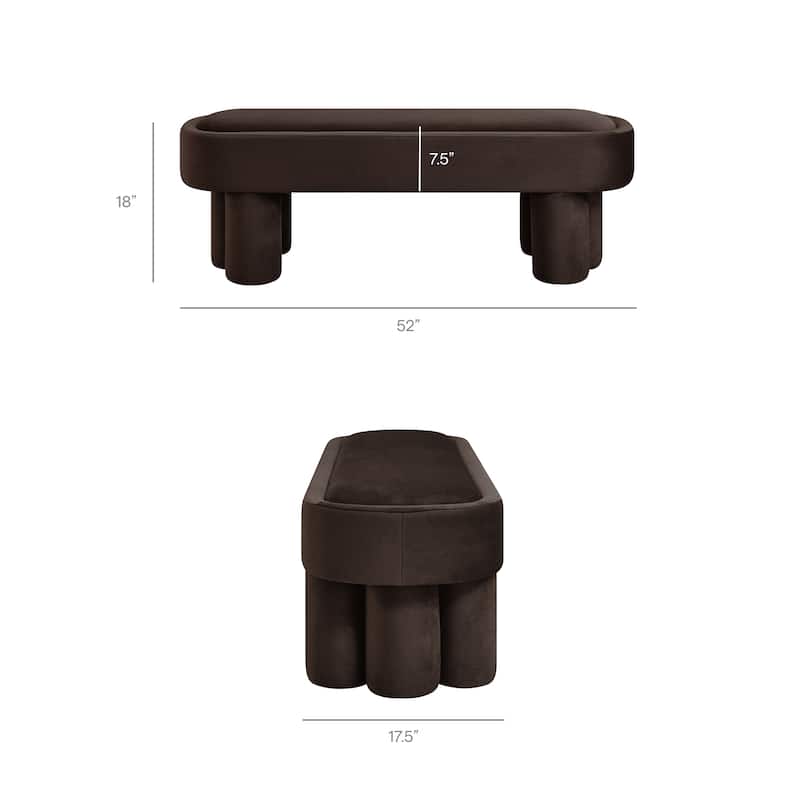 Mossi Oval Performance Velvet Accent Bench