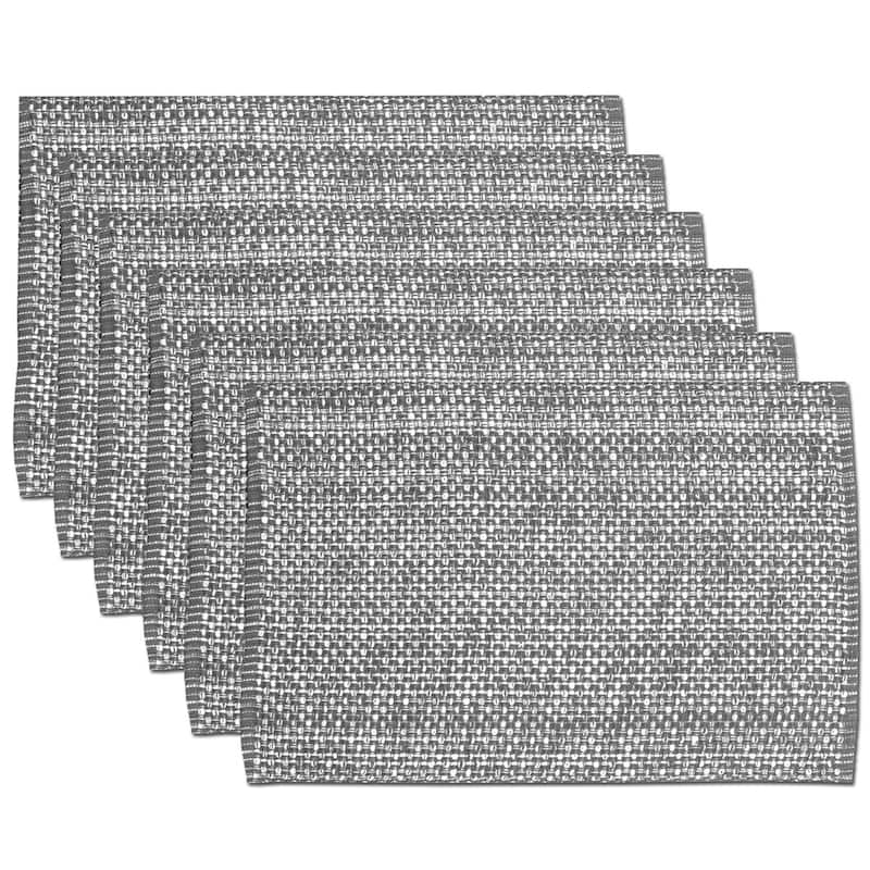Sweet Home Collection Two Tone Cotton Woven 13x19 Placemats Grey (Set of 2, 4, or 6)
