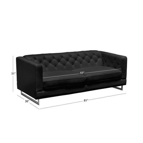 dimension image slide 2 of 4, Abbyson Victoria 3 Piece Top Grain Leather Set with Metal Legs
