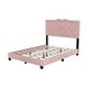 preview thumbnail 3 of 5, Full Size Upholstered Platform Bed Frame with Tufted Velvet Headboard and Decorative Rivet Accents