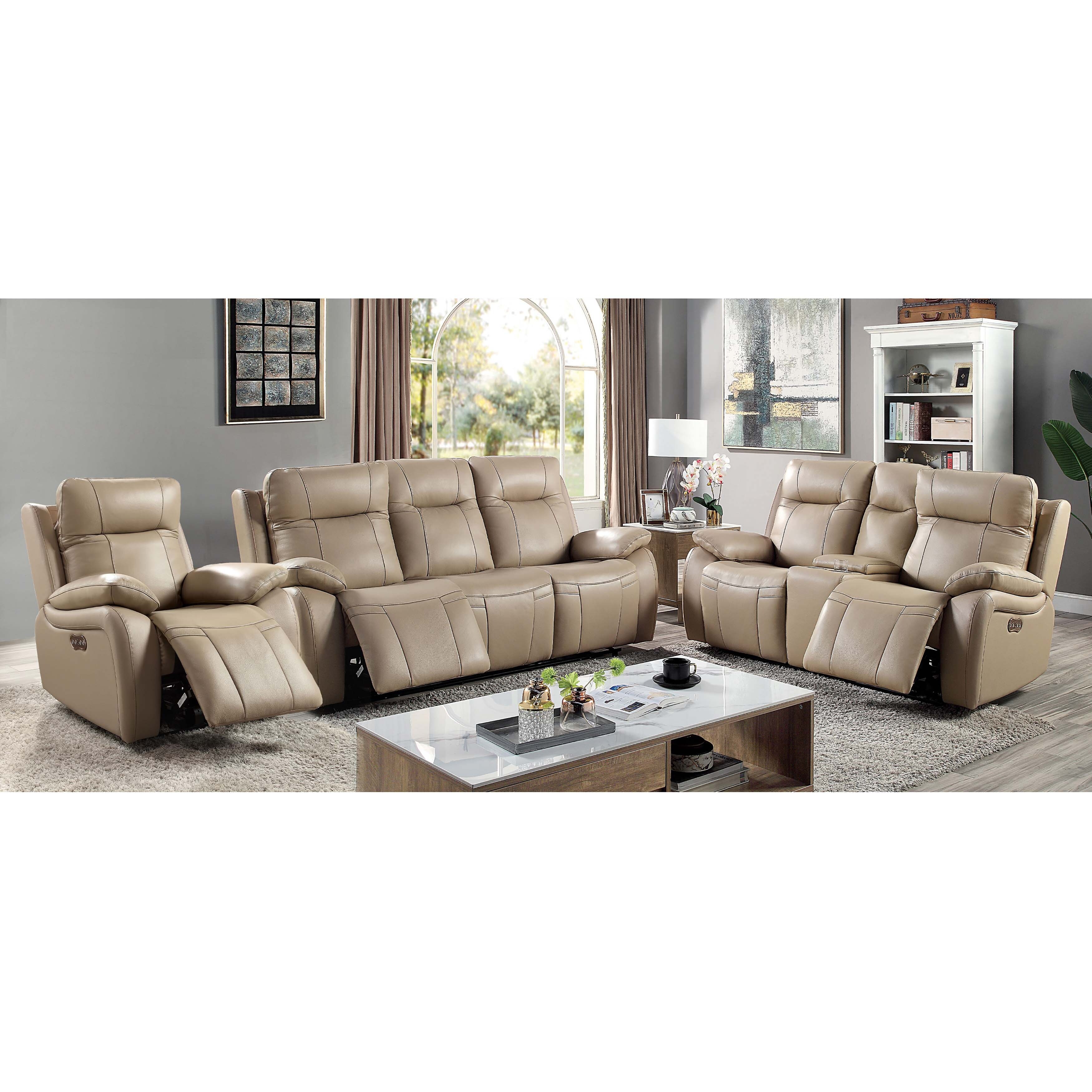 Magellan leather power store reclining sofa