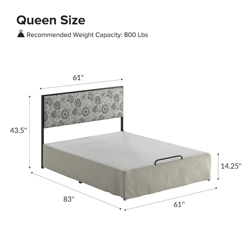 Oliver Modern Washable Slipcover Bed Upholstered Metal by HULALA HOME