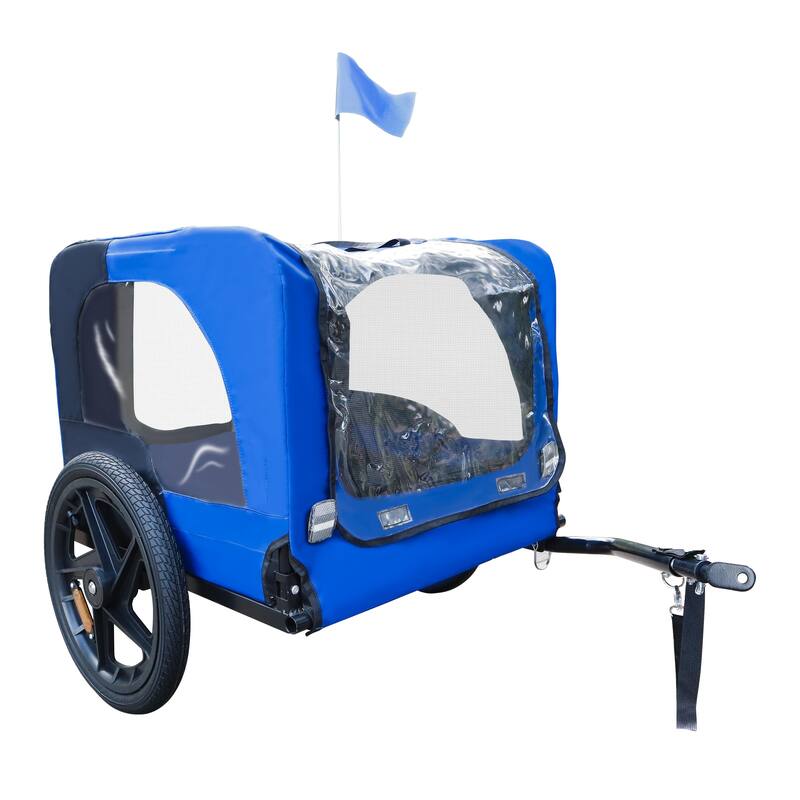 Medium Pet Bike Trailer with Powder-Coated Steel Frame, 88 lbs Weight Limit, Leash and Reflectors for Safety