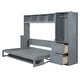 preview thumbnail 7 of 16, Full Size Murphy Bed Wall Bed with Closet and Drawers