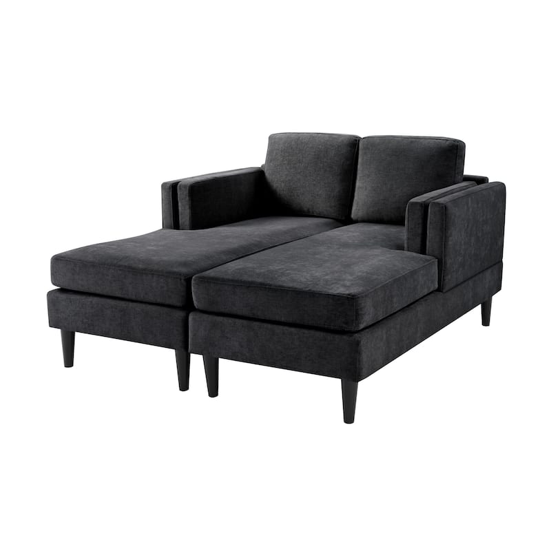 Christopher Knight Home - Alora Modern Upholstered Chaise Lounge Sofa Bed with Dual-Layer Armrests and Flexible Layout Design