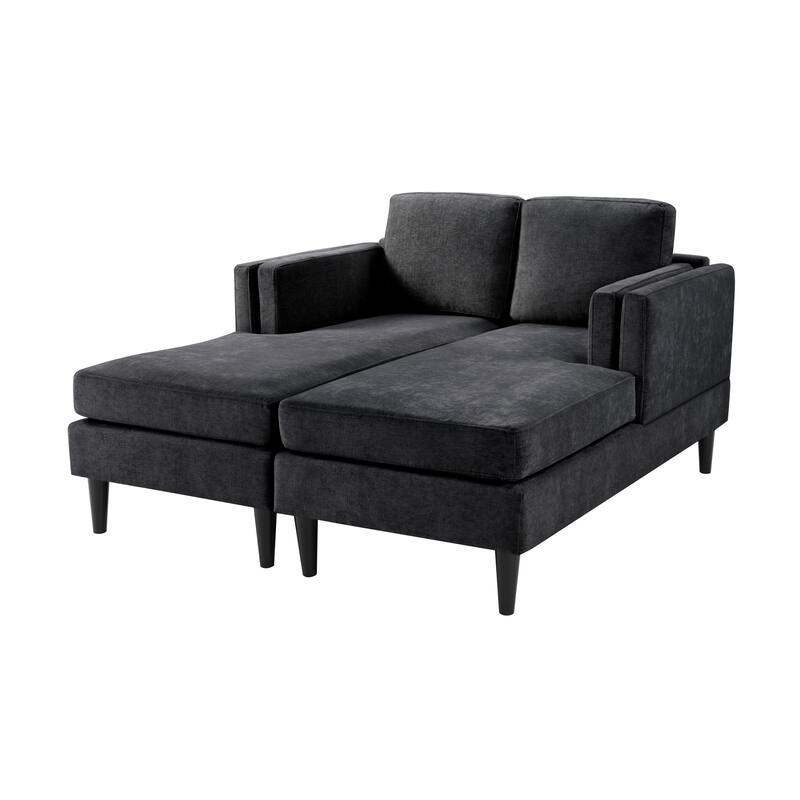Roomfitters 54 Inch Modern Chaise Lounge Sofa Bed with Dual-Layer Armrests and Deep Seating