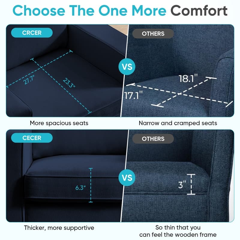 Mixoy Modern 360-degree Accent Swivel Chair,Chenille Upholstered Single Sofa Armchair