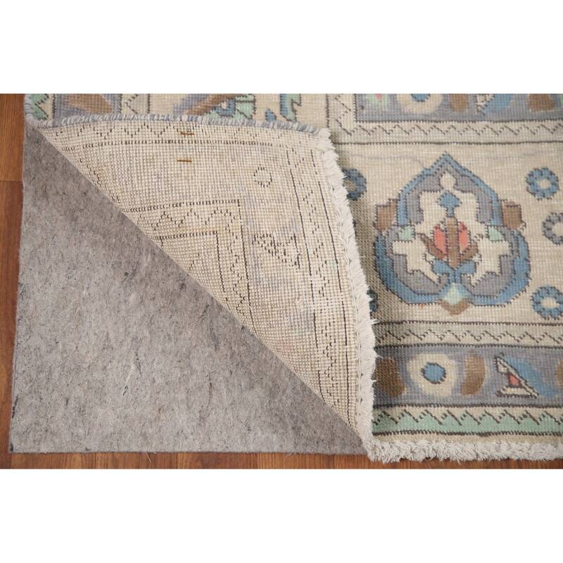 Hand Knotted Oriental 100% Wool Carpet Traditional Medallion Beige & Ivories Tabriz Area Rug - 12' 10'' X 9' 6''
