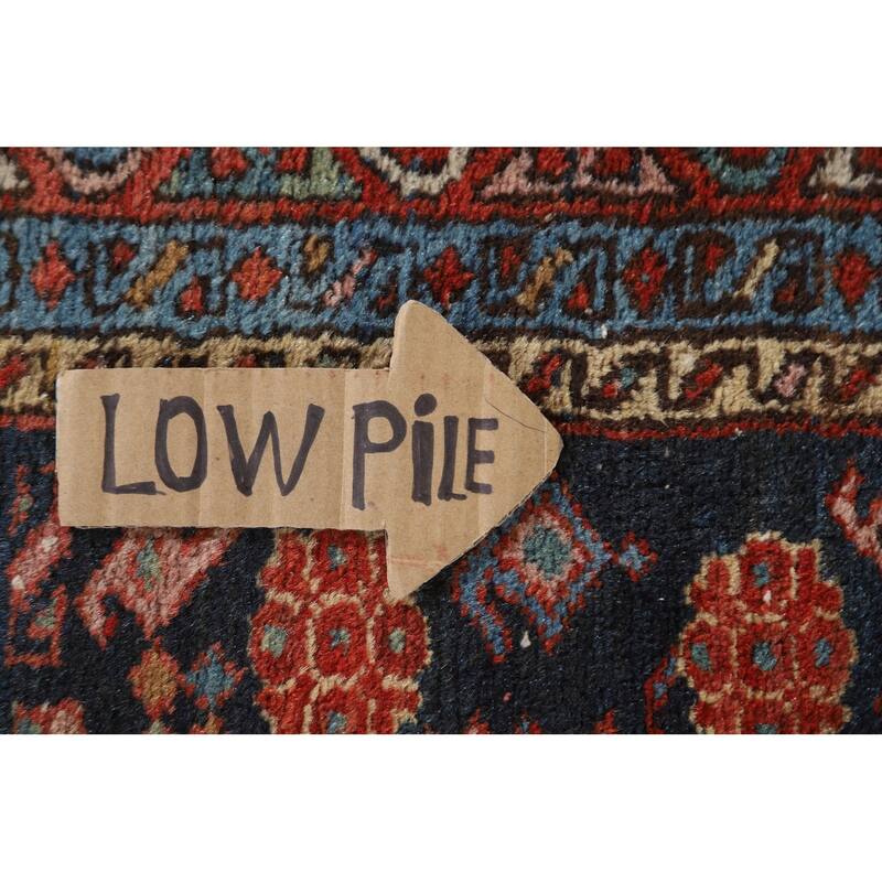 Blue Heriz Serapi Persian Accent Antique Area Rug Handmade Wool Carpet - 3'11"x 4'9"