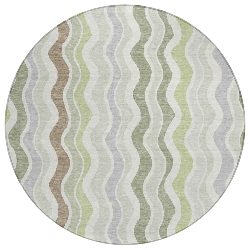 Machine Washable Indoor/ Outdoor Funky Stripe Chantille Rug