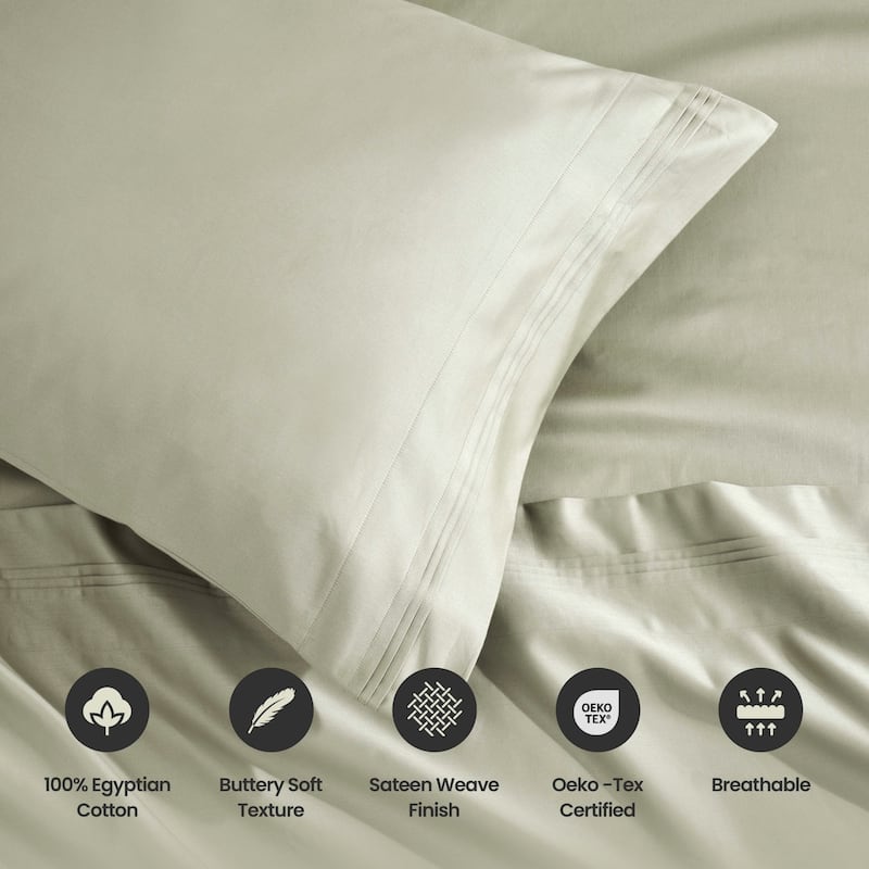 Blue Nile Mills 1500 Thread Count Egyptian Cotton Deep Pocket Solid Sheet Set