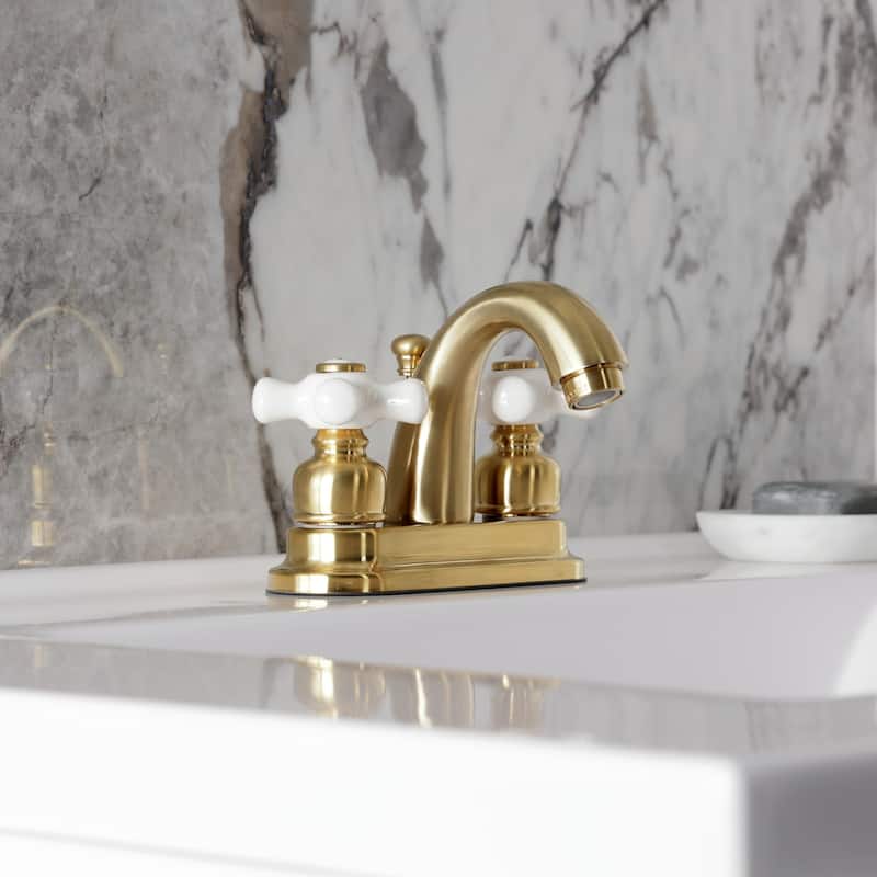 Restoration Two-Handle 3-Hole Deck Mount 4 in. Centerset Bathroom Faucet