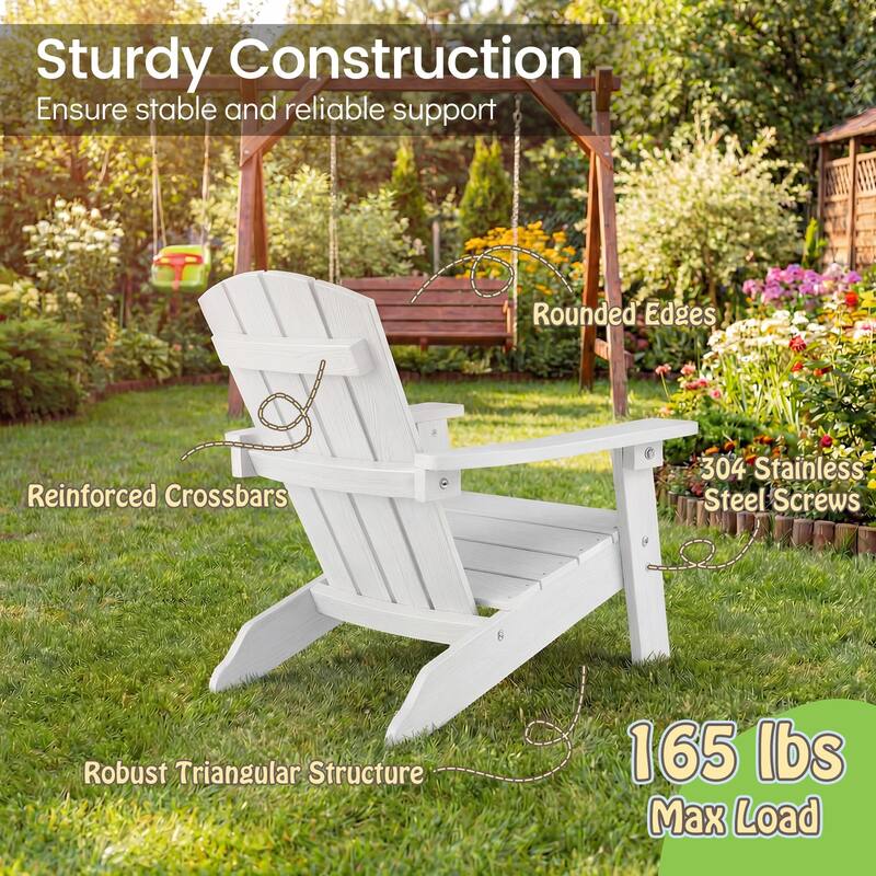Gymax 4PCS Kid's Adirondack Chair All-Weather HDPE Toddler Lawn Chair