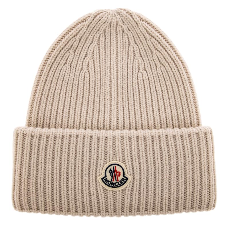 Moncler Cashmere Wool Beanie - Light Beige