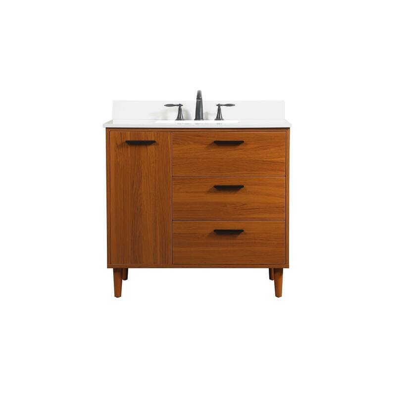 Elegant Lighting VF47036M-BS Baldwin 36" Free Standing Single Basin - Teak