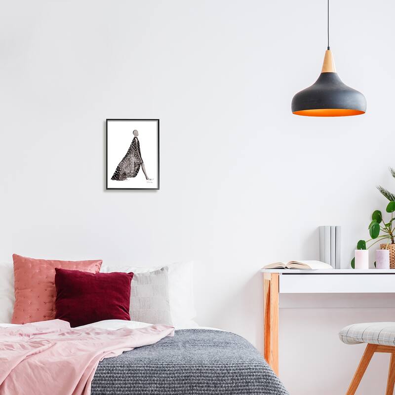 Stupell Fashion Silhouette Girl Framed Giclee Art Design by Simone Elum