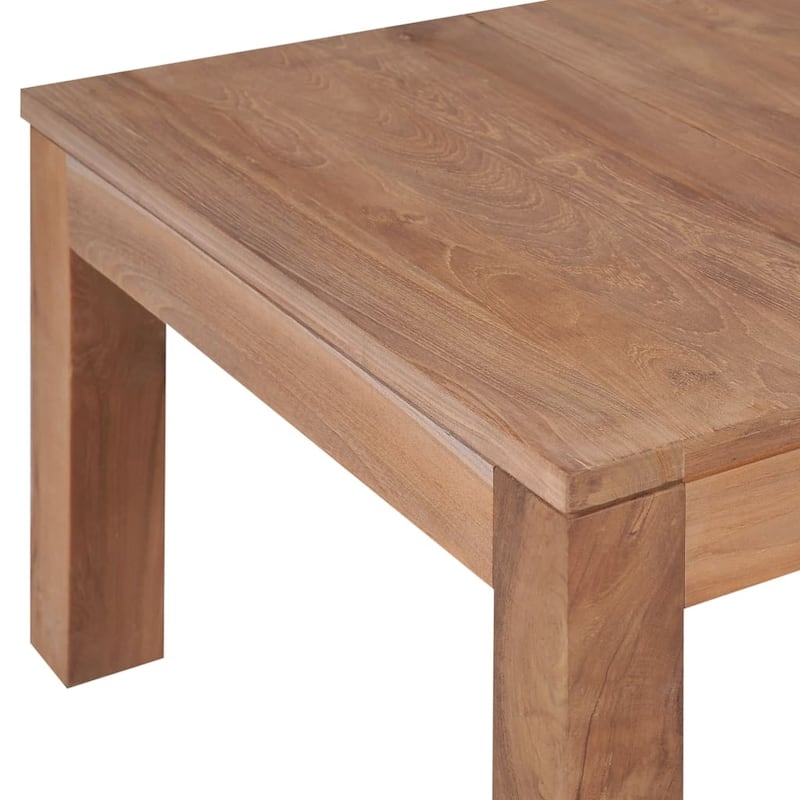vidaXL Coffee Table End Table Sofa Table Solid Wood Teak with Natural Finish - 23.6"x23.6"x15.7" (L x W x H)