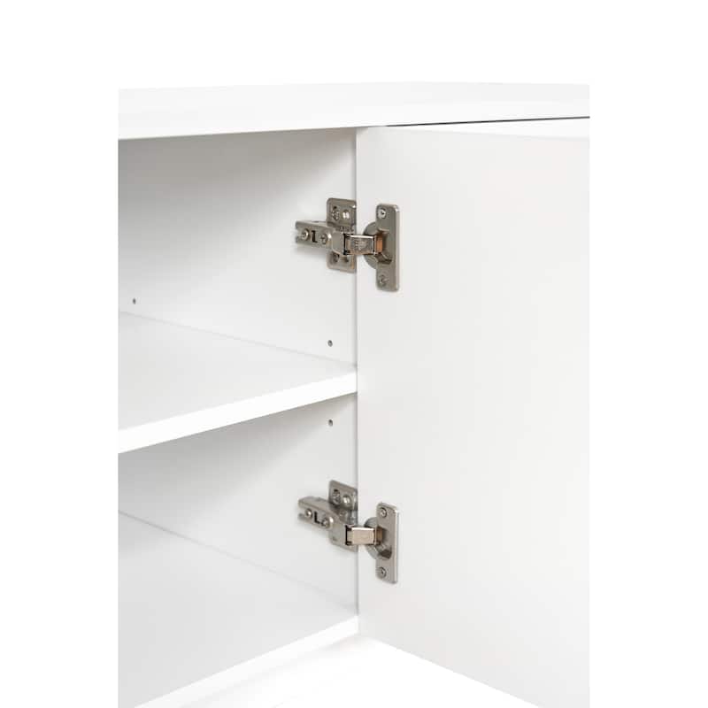 Elegant TV Cabinet with Arch Cabinets & Solid Wood Legs - Fits TVs Up to 78" for Living Room