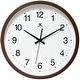 preview thumbnail 1 of 4, Walnut Finish Brown Simple 14 inch Wall Clock by Infinity Instruments - 14 x 2 x 14