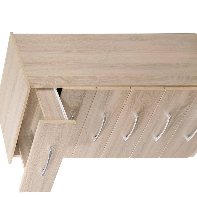 6-Drawer Wooden Bedroom Chest - 48" - Brown