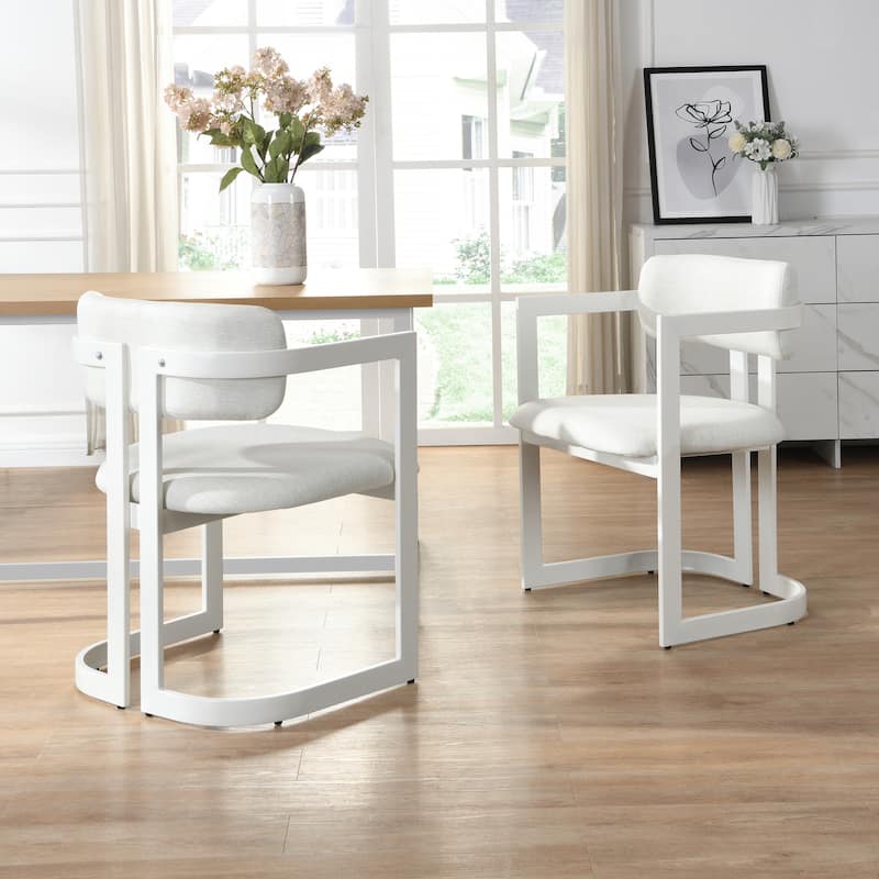 Christopher Knight Home - Lysandra Iron Fabric Dining Chair (Set of 2)
