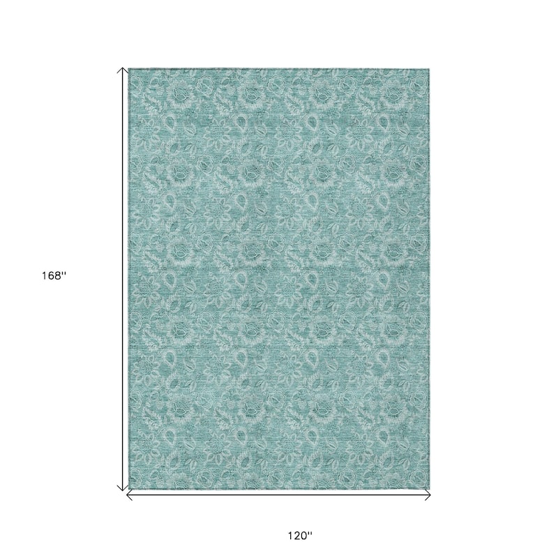 HomeRoots Floral Transitional Rectangle Outdoor Rug