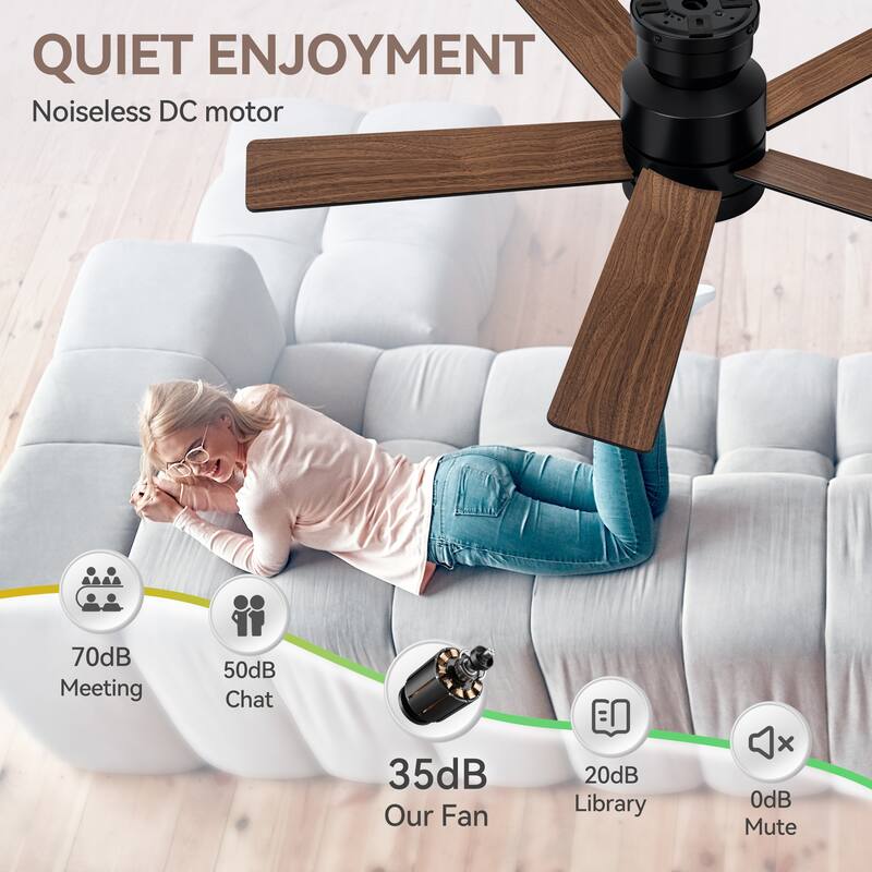 42" Reversible 5-Blade Integrated LED Ceiling Fan with Light and Remote