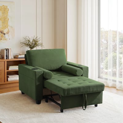 3-in-1 Pull-Out Sleeper Chair Bed Convertible Adjustable Lounge