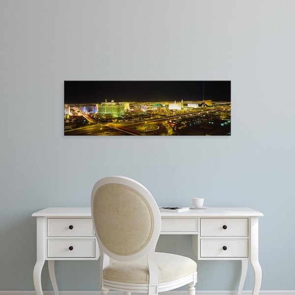 Easy Art Prints Panoramic Images's 'High angle view of buildings lit up at night, Las Vegas, Nevada, USA' Canvas Art