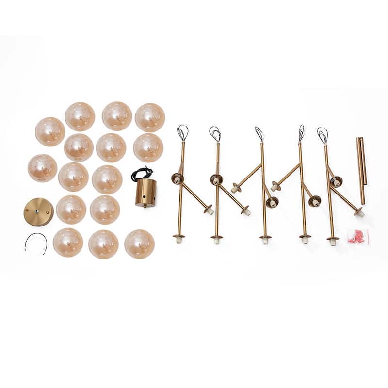 15-light Glass Globe Bubble Sputnik Chandelier