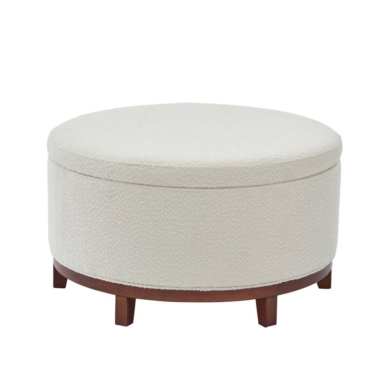Christopher Knight Home - Modern Fabric Storage Ottoman with Wooden Legs