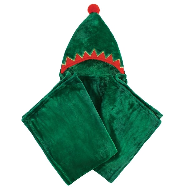 slide 1 of 1, Hudson Baby Unisex Baby and Toddler Hooded Animal Face Plush Blanket, Elf, One Size - Elf - One Size One Size - Elf
