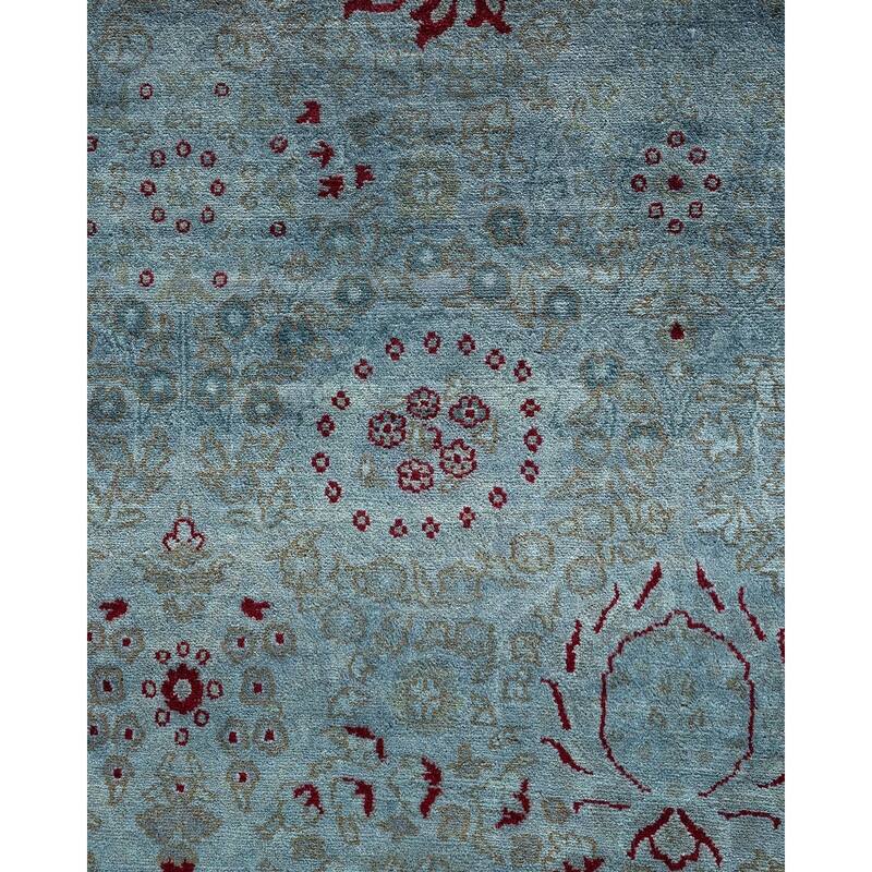 Overton Hand Knotted Wool Vintage Inspired Modern Contemporary Overdyed Gray Area Rug - 9' 1" x 12' 3"