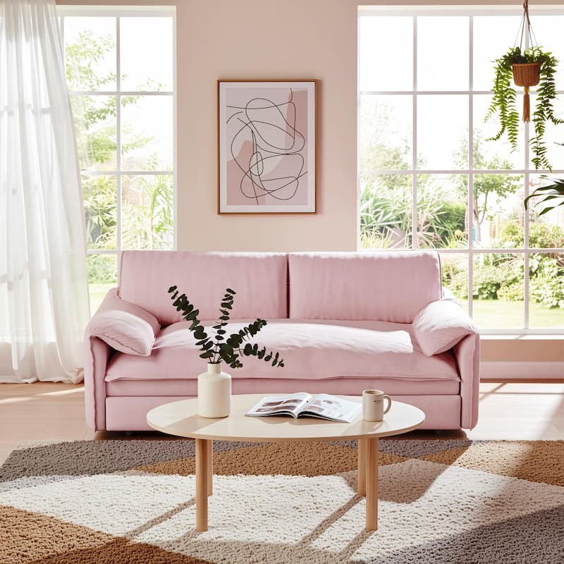 Homy Casa 3-in-1 Convertible Sofa Bed Queen Size Futon with Storage, Living Room, Bedroom, Christmas Gift