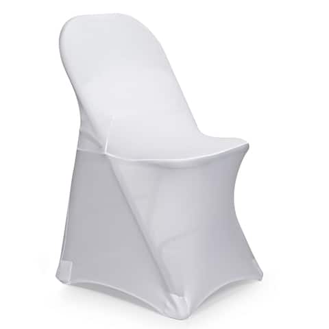 10-Count Spandex Folding Chair Cover - White by Lann's Linens